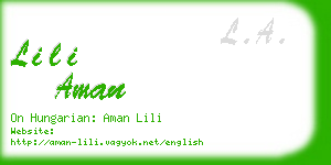 lili aman business card